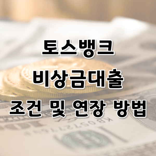 토스뱅크 비상금대출 알아보기