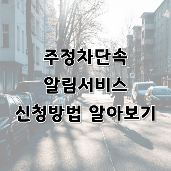 주정차단속알림서비스 신청방법 알아보기