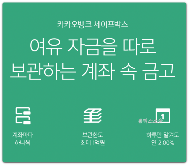 파킹통장 금리비교 카카오뱅크 세이프박스