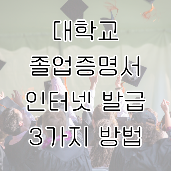 대학교 졸업증명서 인터넷발급 3가지 방법