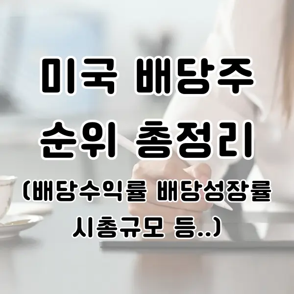 미국 배당주 순위 총정리