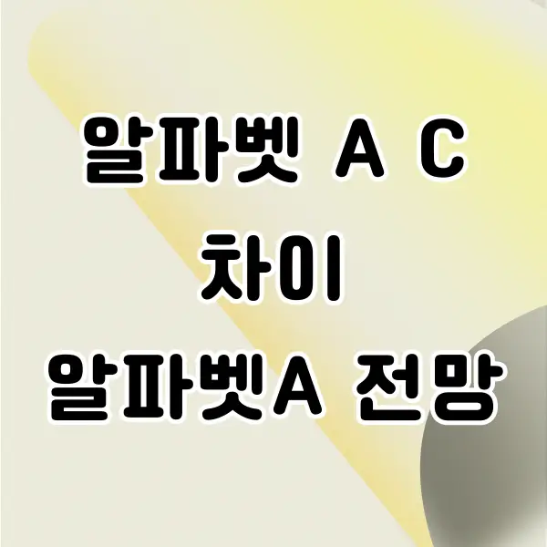 구글 알파벳A 알파벳C 차이 알파벳A 전망