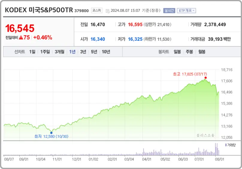 KODEX S&P 500 ETF 그래프