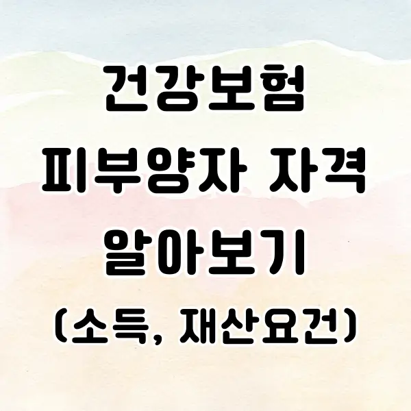 건강보험 피부양자 자격 정리