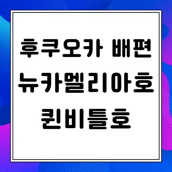 후쿠오카 배편 뉴카멜리아호 퀸비틀호