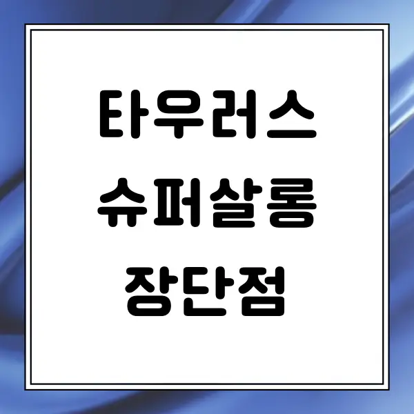 타우러스 슈퍼살롱 장단점 특징