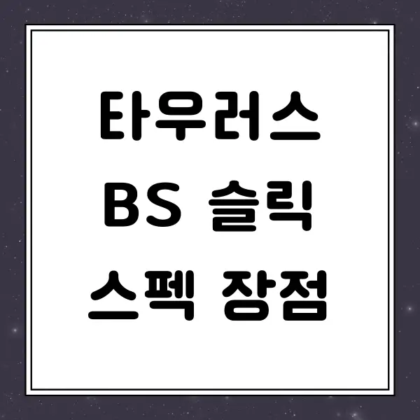 타우러스 BS 슬릭 스펙 장단점