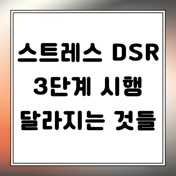 스트레스 DSR 3단계 시행 내용 알아보기