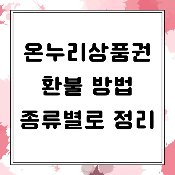 온누리상품권 환불 방법 종류별로 알아보기