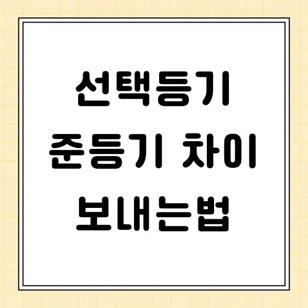 선택등기 준등기 차이 보내는법