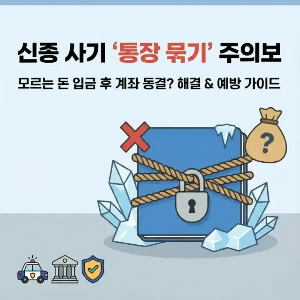 모르는 돈 입금 후 계좌 동결? 신종 사기 ‘통장 묶기’ 해결법과 예방법