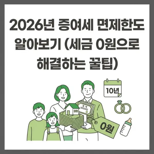 2026년 증여세 면제한도 알아보기 (세금 0원으로 해결하는 꿀팁)